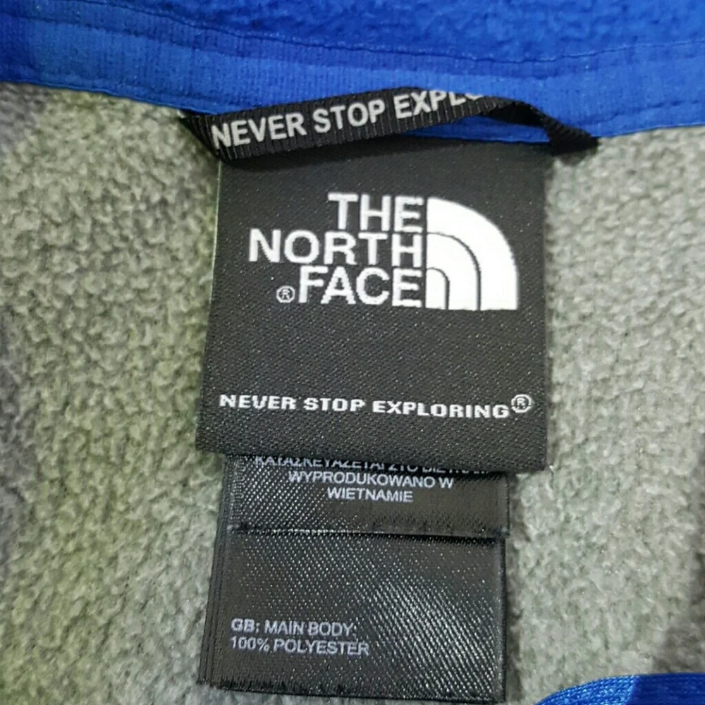 The North face polyester 1/2 zipper gray embroidered logo sweatshirt men size S